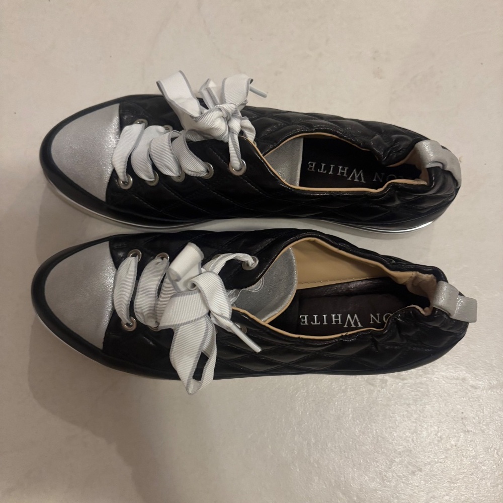 Ron White Novella Quilted sneakers black /silver size 361/2 - Picture 6 of 6